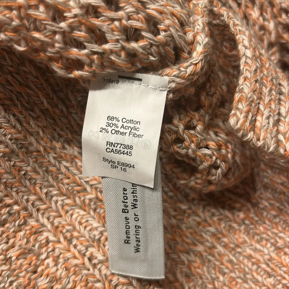 Madewell Marled Plaza Pullover Sweater, Sz XS, Marled Coral, Cotton Top - Picture 9 of 10